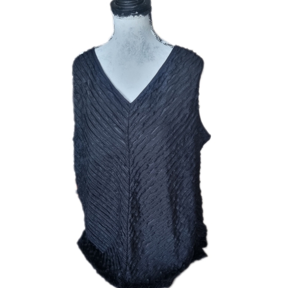 Tanjay black sleeveless V Neck top - Picture 2 of 5